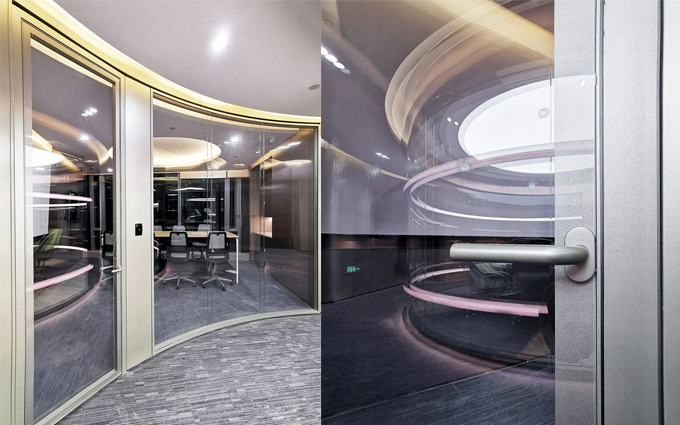 آخرین مورد شرکت Curved panoramic glass partition system project