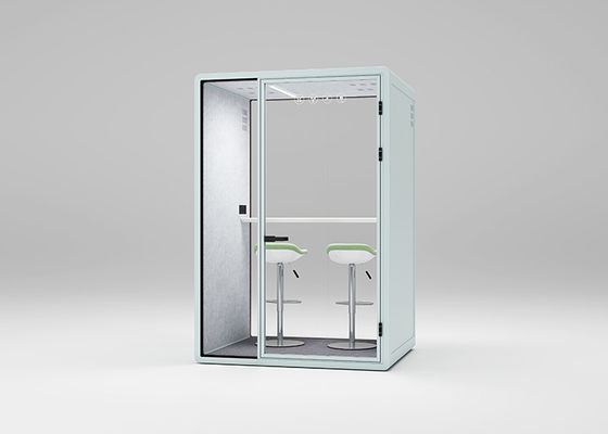 2 Person Acoustic Office Phone Booths Middle Size Movable Silent Booth With Furniture