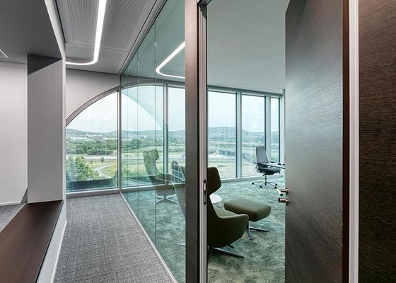 Durable Demountable Glass Partitions Double Glass Modular Office Partition Walls