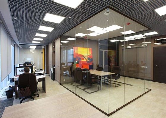Durable Demountable Glass Partitions Double Glass Modular Office Partition Walls