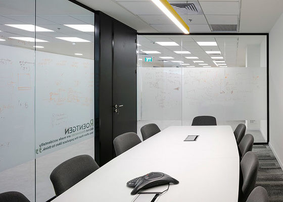 Double Layer Frosted Glass Wall Partition Frameless Glass Wall System With Shutter