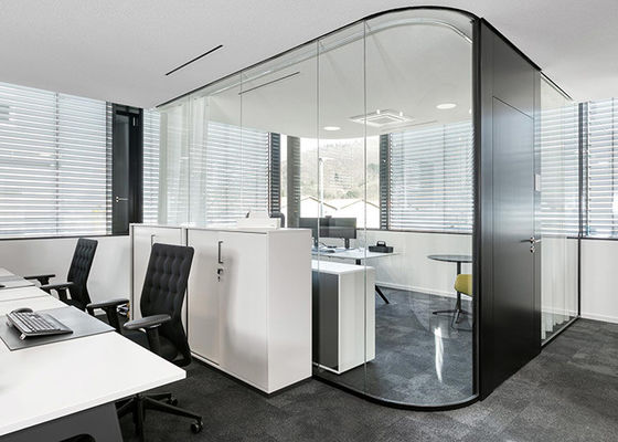 Framed / Frameless Glass Partition Wall System Cutsomized For Insulation Sound