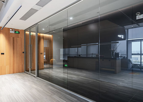 Commercial Office Glass Partitions Modern Transparent Partition With Single Tempered Glass