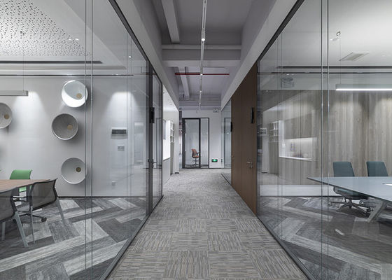 108 Series 12+12 Double Glass Soundproof Panoramic Style Frameless Partition Wall For Office