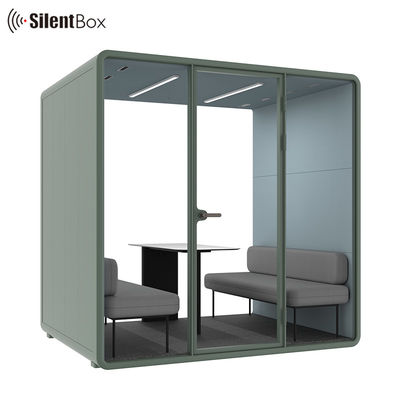 Movable Soundproof Meeting Pod with 4 People Seats STC30dB and 4000K Natural Light