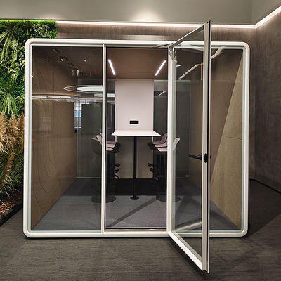 Modular Office Meeting Pod with STC30dB Soundproofing and 100-240V Power Supply for Private Meetings