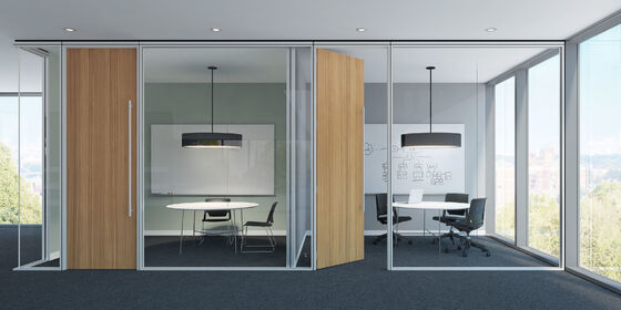 108mm Overall Frameless Glass Partition Wall with 12mm Glass for Commercial Building Partition and Full View