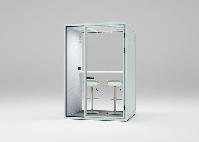 2 Person Acoustic Office Phone Booths Middle Size Movable Silent Booth With Furniture
