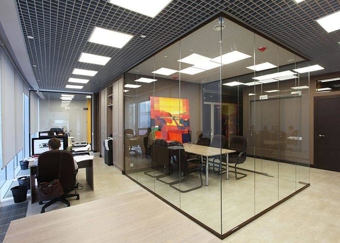 Durable Demountable Glass Partitions Double Glass Modular Office Partition Walls